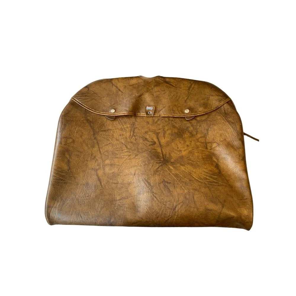 Vintage 1970s American Tourister Triumph Garment Bag Faux Leather Travel Suit